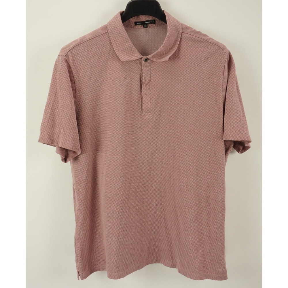 Robert Barakett Creston Polo Men's 2XL Short Sleeve Black Pink White Lightweight